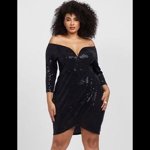 Off shoulder sequin dress